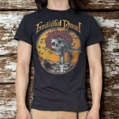 グレイトフルデッド スカル＆ローゼズ バンドTシャツ ブラック ロック 古着のサムネイル