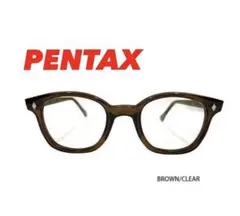 PENTAX ボストン型サングラス ブラウン/クリア