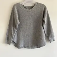 UNIQLO ワッフルVネック（七分袖） XSサイズ ユニクロ グレー