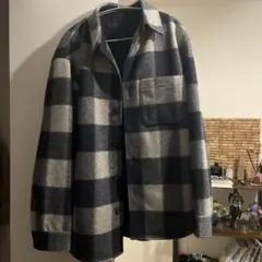 チェック柄ウールシャツジャケット　UNIQLO XL