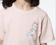 ユニクロ　Tシャツ　ちいかわ　モモンガ　古本屋　カニちゃん　ピンク