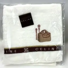 新品未使用　CELINE タオル　ハンカチ　マカダム　バッグ　刺繍　セリーヌ　白
