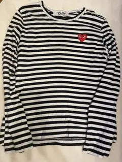 【美品】コムデギャルソン PLAY 長袖Tシャツ ボーダー　ブラック　M