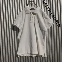 古着 RALPH LAUREN ラルフローレン ポロシャツ 刺繍 白