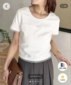 thevon チャーム付きコンパクトTシャツ オフホワイト