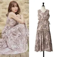 Her lip to Floral Cut-Out Long Dress★M