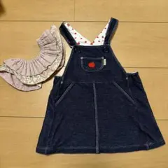 MIKI HOUSE ジャンパースカート 80cm りんご刺繍のサムネイル