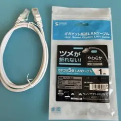 サンワサプライ カテゴリ5e LANケーブル 1m ホワイト