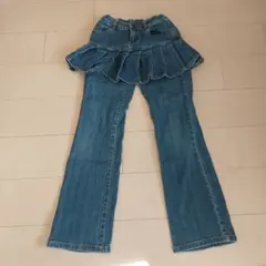 子供 スカート付きデニムパンツ １５０cm