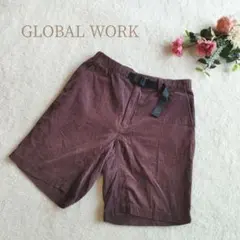 【グローバルワーク】メンズ コーデュロイショートパンツ ブラウン サイズM