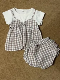 チェックセットアップ　80cm