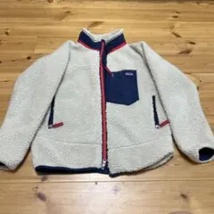 patagonia フリースジャケット クリーム色　キッズサイズXL