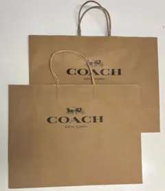 新品！COACH コーチ★ショップ袋 ショッパー横長大 2枚セット