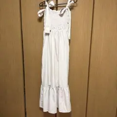 GRL♡ホワイト シャーリングキャミワンピース