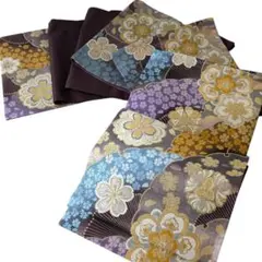 【美品】袋帯　振袖　成人式　金　黒　桜　六通　雪輪扇文様　結婚式