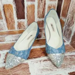 【美品】DIANA（23.5）フラット　グリッター　パンプス