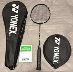 YONEX バドミントンラケット 黒緑ストライプ
