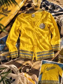adidas レディース　イエロー　カーディガン