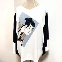 詩仙堂 BY HITOSHI 浮世絵 歌舞伎柄 和モダン ラグランカットソー