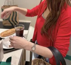 UNIQLO リブカーディガン レッド Mサイズ