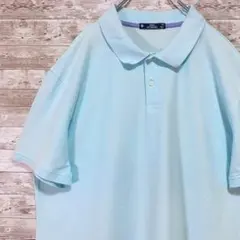 【US輸入】アメリカ古着ポロシャツ半袖メンズXXLスカイブルーゆるダボのサムネイル
