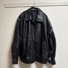 CPCM 黒 レザージャケット 襟付き