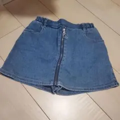 デニムブルー ジッパー付きショートスカート