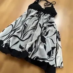 One Wayノースリーブチュニック 白黒花柄のサムネイル