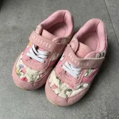 BRANSHES 花柄　ピンク　スニーカー ベルクロ付き　16cmのサムネイル