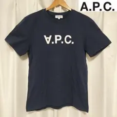 【古着】A.P.C. アーペーセー V.P.C.プリントロゴTシャツ紺【XS】のサムネイル