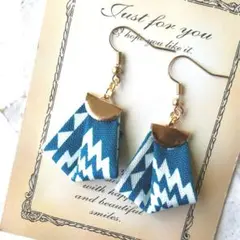 再販22　オルテガ　タッセル　リボン　ネイティブ　ターコイズ　ピアス　イヤリング