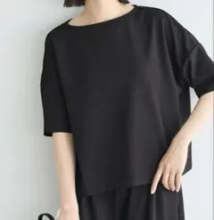 coca ライトエンボス加工ワイドTシャツカットソー　ブラック　M 新品