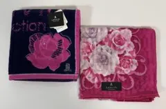 ランバン ハンカチ2枚セット タオル＆薄手 花柄 未使用