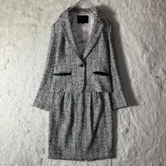 美品 アンタイトル セットアップスーツ 上下 ジャケット スカート ツイード M