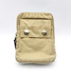 ポーター　ミニポーチ　マルチケース　財布　ナイロン　ベージュ