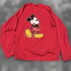 【古着】ミッキーマウス トレーナー レッド