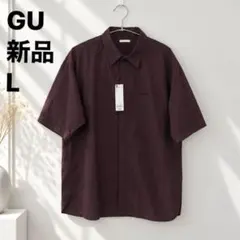 新品GUメンズブロードオーバーサイズシャツ5分袖