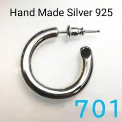 4x23mm 左耳 ハンドメイド 925 フープピアス(701サイズ)