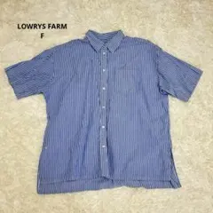 LOWRYS FARM ローリーズファーム ストライプ シャツ ブルー F