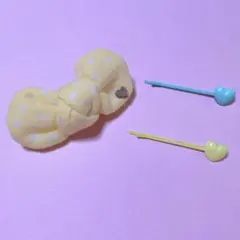 claire's リボン 黄色 水玉 ハート 黄緑 黄色 ヘアピン 3点セット