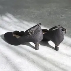 処分価格 JELLYBEANS パールヒールフラワーカットストラップパンプス