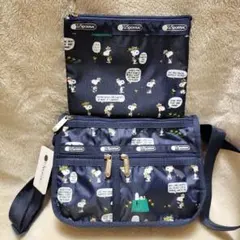 Sサイズ　LeSportsac スヌーピー柄　ショルダーバッグ　ポーチ付き