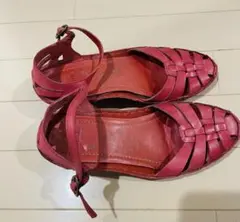 Clarks レザーサンダル レッド ストラップのサムネイル