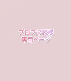 プロフ必読様　専用ページ