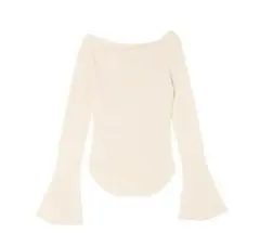 ラグナムーン アシンメトリードレープフレアスリーブニット