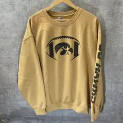 アメリカ古着☆アイオワホークス スウェットシャツ ベージュ　XL