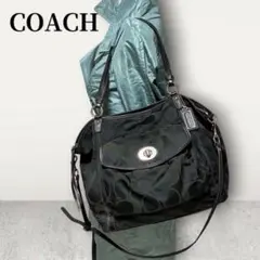 coach 2way hand bag signature BLACK Y2Kのサムネイル