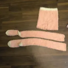 フワフワ　ピンク　ロング靴下とショートパンツセット
