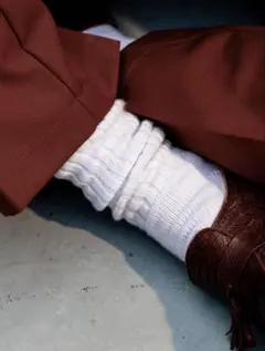 Tabio MEN リッチェル編みルーズソックス ホワイト