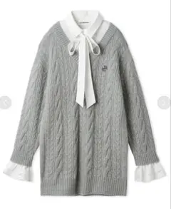 る*ん様 【USAGI ONLINE限定】リボンタイ付きシャツドッキングワンピー